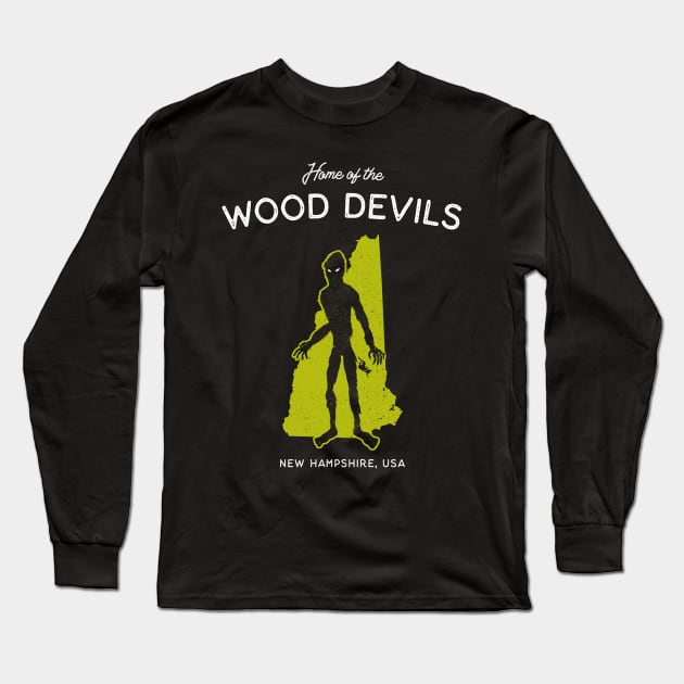 Home of the Wood Devils - New Hampshire, USA Cryptid Long Sleeve T-Shirt by Strangeology